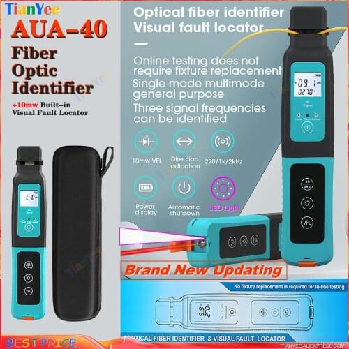 Brand New AUA-40 Fiber Optical Identifier +10mw Visual Fault Locator Built-in 800-1700nm SM MM Mode Tester