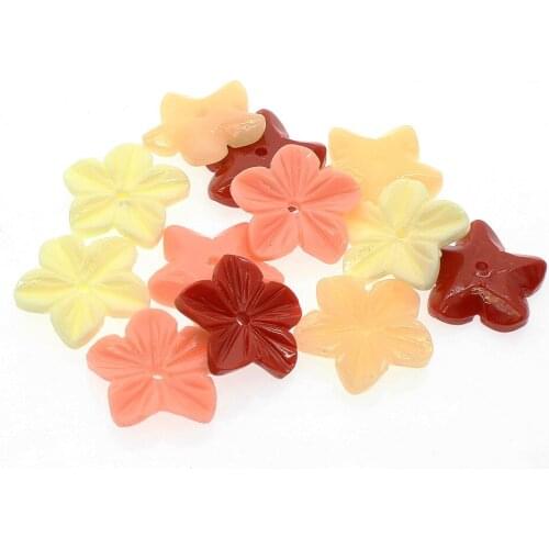 10pcs Artificial Coral Beads 20mm Hand-carved Five Petal Flower Shape Red Pink Charm Jewelry DIY Jewelry Earrings Accessories
