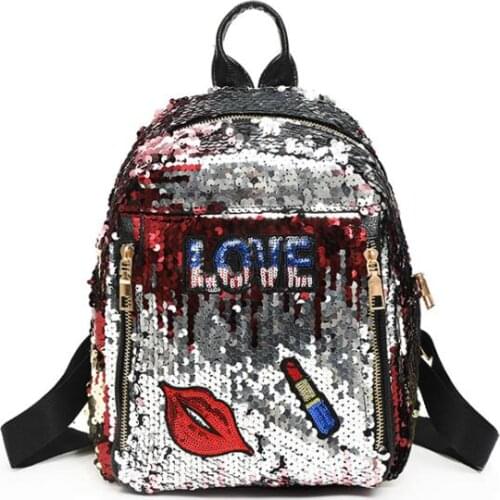Joyloading Super Shine Sequins Hip Pop Boys Girls Fahionable Backpack Reflective Pack
