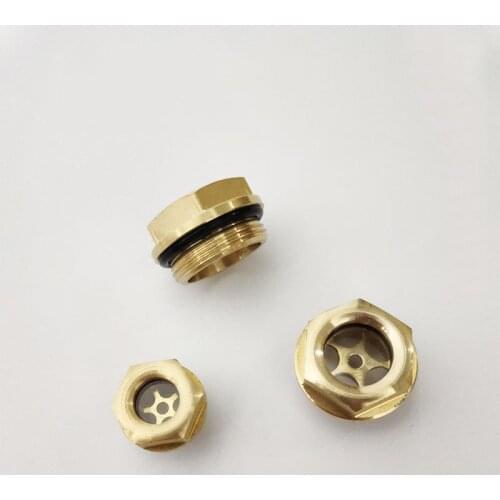 M10 M12 M14 M16 M18 M20 M22 M24 M26 M27 M30 M33 Male Brass Hex Head Oil Sight Glass Window For Air Compressor Machine Tool