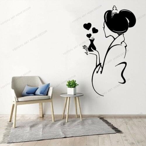 Lovely Geisha Oriental Sexy Woman Girl Modern Art Home Decor Living Room Wall Stickers Vinyl Decal Love Removable Mural CX868