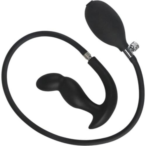 Inflatable Dildo Stretcher Butt Plug Pump Expandable Massager Sex Toy for Women Men 68UD