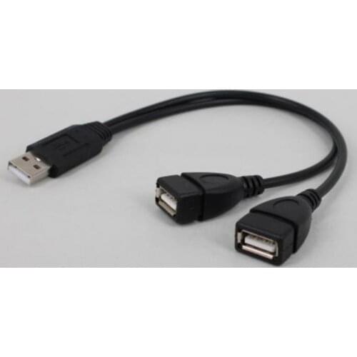 New USB 2.0 Male To 2 Dual USB Female Jack Splitter Hub Power Cord Adapter For PC Laptop