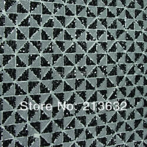 POz32 sewing machine manufacturers supply high-grade black knitted cloth white + Black embroidery cotton fabric full sequined