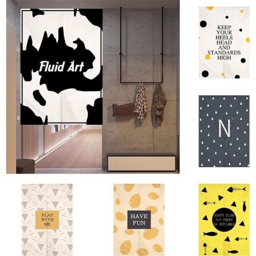 Simple Modern Art Bedroom Kitchen Door Curtain Toilet Half Panel Curtain Blackout Partition Curtain