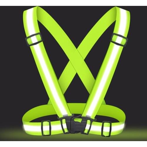 Unisex Adjustable Reflective Safety Vest Outdoor Running Cycling Vest Harness High Visibility Reflective Belt Safety Jacket