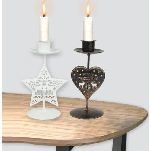 Christmas Candlestick Iron Metal Candle Holders Christmas Decorations Desktop Candle Stand Home Decor For Table Xmas Ornament