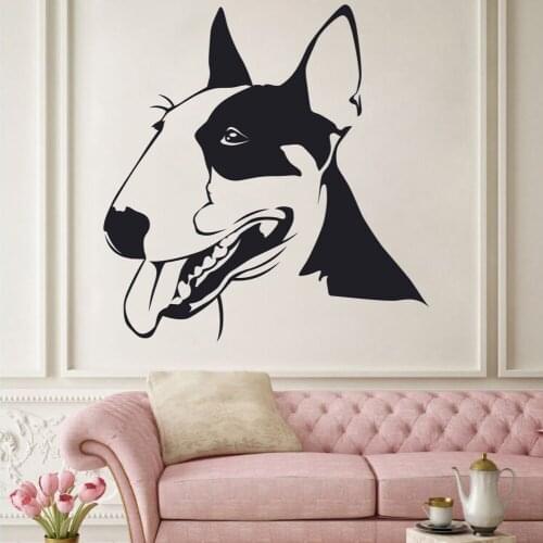 Bull Terrier Dog Wall Stickers For Nursery Kids Room Pets Animals Wall Decal Art Mural Home Decals Vinyl Removable FB-66