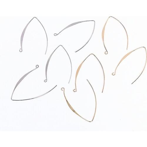 SEA MEW 10 PCS 42mm V Shape Metal Copper Ear Hook Gold Rhodium Pins Earrings Accessories For Jewelry Making