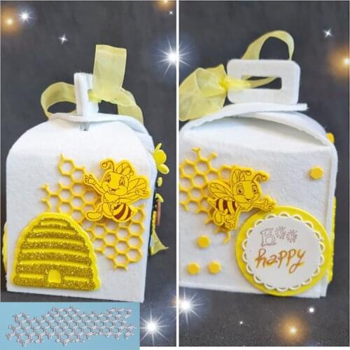 Hexagonal, honeycomb, scrapbook hollow metal cutting template, business card printing template