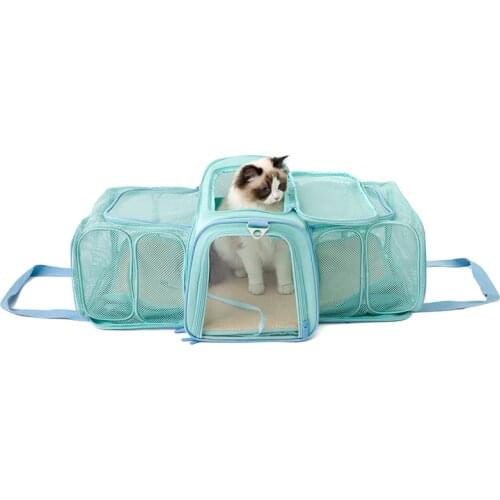 Expandable Pet Carrier Backpack Oxford Bag House for Transporting Dog Cat Puppies Foldable for Travel Hiking Walking Outdoor
