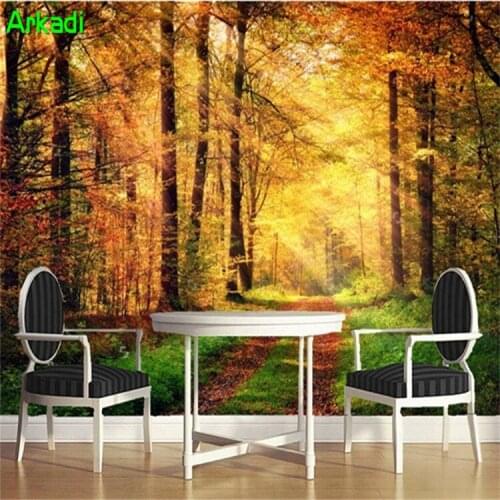 Modern 3D Nature Landscape Photo Wall Painting Wallpaper Sunshine Wood Art Deco Sticker Mural Custom Size