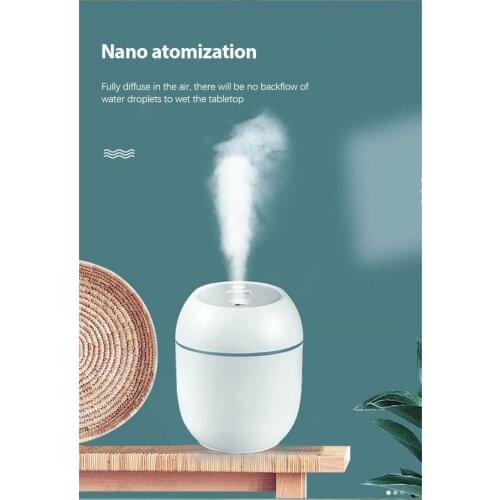 Portable Car Air Humidifier Diffuser USB Large Capacity Dial Knob Control LED Lamp Humidifier Office Car Home Air Humidifier