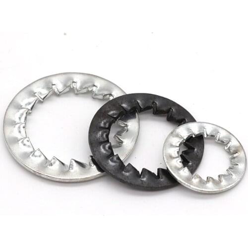Iron internal serrated stop washer locking metal gasket black white