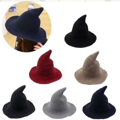 Women Witch Hat For Halloween Adult Hats Magic Cap Party Costume Accessory Caps 1 Piece Halloween Party Witch Hats