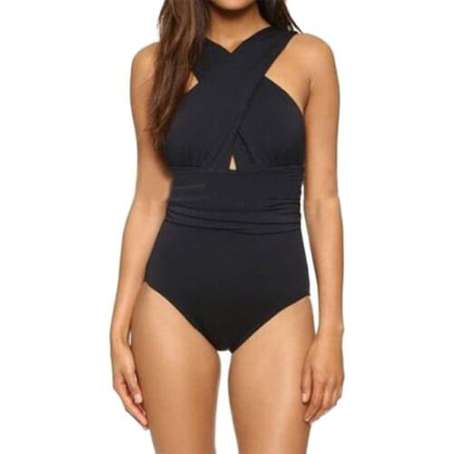 Women Swimwear Open Back Crossed Strap Swimsuit Girl Swimming Clothes S-XL 2021 new women crossed swimsuit