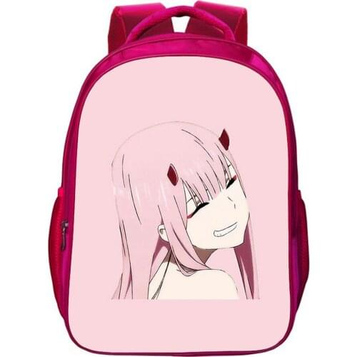 Darling In The Franxx Backpack Girl Bags Japan Anime ZERO TWO Bookbag Fashion Cartoon Double-layer Rucksack Children Bag Mochila