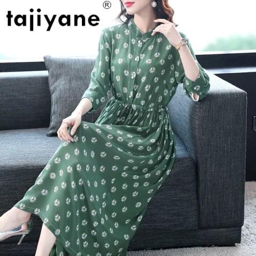 Women Dress Summer 100% Silk Dreeses Elegant High Quality Womens Clothing Real Silk Woman Dresses Ropa Mujer TN2531