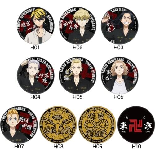 Tokyo Revengers Cosplay Anime Badges Manjiro Ken Takemichi Hinata Atsushi Chibi Pins Cute Brooches Fans Collection Props