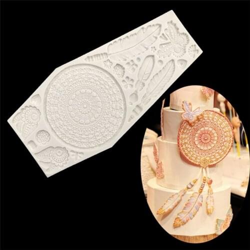 1PC Flower Pattern Feather Silicone Fondant Mold Sugar Cake Decorating Tools Candy Chocolate Mold Baking Tool D054