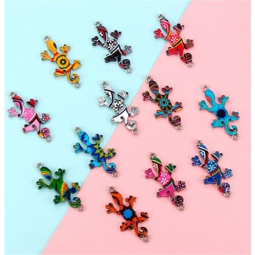 10pcs/set mix animal gecko cartoon Charms Animals Earring diy jewelry connector accessories charms bracelet necklace pendant