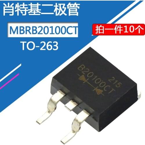 10pcs/lot MBRB20100CT Schottky diodes 2A/100V SMD diode 2A 100V package TO-263AB