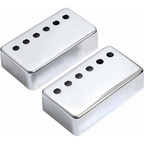 Musiclily 50mm Metal Humbucker Guitar Pickup Covers for Electric Guitar Neck, Chrome (2 Pieces)