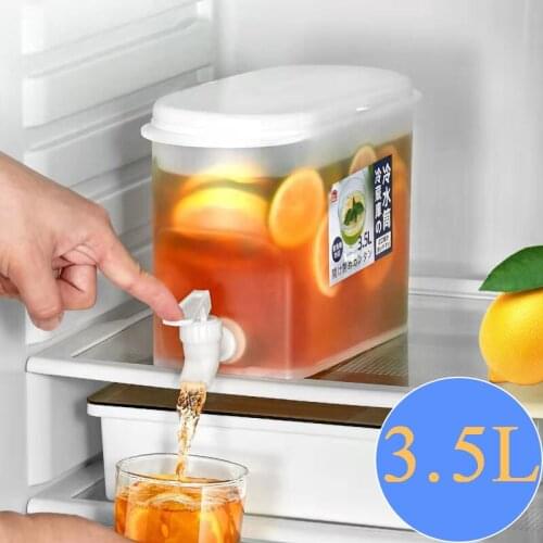 Cold Water Kettle With Faucet Large Capacity Lemon Fruit Juice Jug Refrigerator Cold Bucket Ice Water Jug Kitchen Drinkware