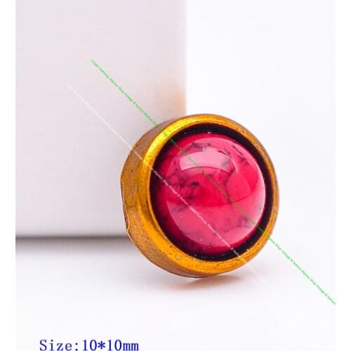 30pc 10mm Red Turquoise Beads Cone Rivet Stud Fastener Concho Rivetback For Leathercraft Keychain Keyring Belt Bag Clothes