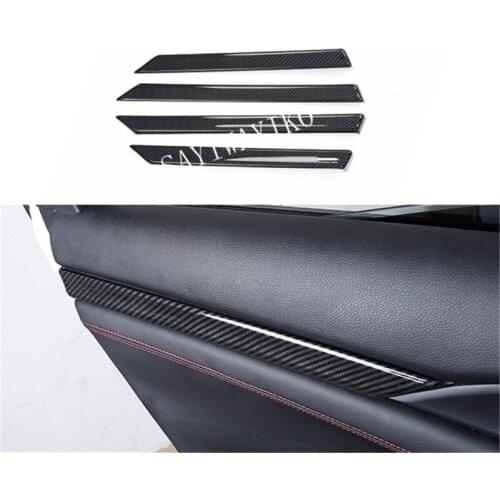 4Pcs Carbon Fiber Color ABS Car Interior Door Trim Stripe Cover Trim For Honda Civic 2016-2017 Car Styling