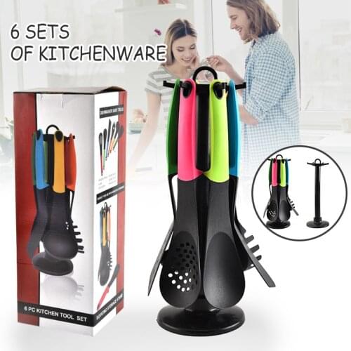 6pcs/set Silicone Cooking Utensils Kitchen Utensil Set Nonstick Cookware Kitchen Cooking Tools TS1