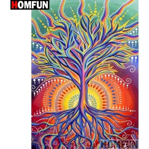HOMFUN Full Square/Round Drill 5D DIY Diamond Painting "Tree scenery" Embroidery Cross Stitch 3D Home Decor Gift A13177