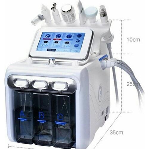 6 in1 H2-O2 Hydro Dermabrasion RF Bio-lifting Spa Hydrafacial Microdermabrasion Machine Water Aqua Peel Facial Oxygen Sprayer