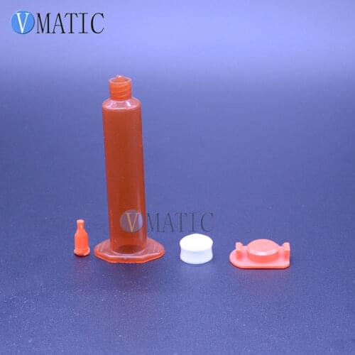 Free Shipping Amber Plastic Pneumatic Syringe 5cc/ml With Tip Cap Stopper,End Cap Cover,Piston Dispensing Syringe 50 Sets/Pack