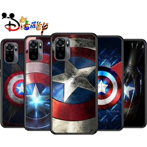 Shield captain america marvel for Xiaomi Redmi Note 10 10S 9 9T 9S 9Pro Max 8T 8Pro 8 7 6 5 Pro 5A 4X 4 Soft Black Phone Case