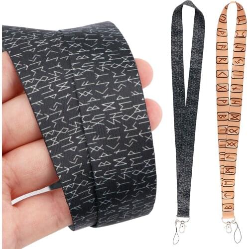 DZ1986 Viking Rune Amulet Lanyard For Keychain ID Card Cover Pass Gym Mobile USB Badge Holder Key Ring Neck Straps Accessories