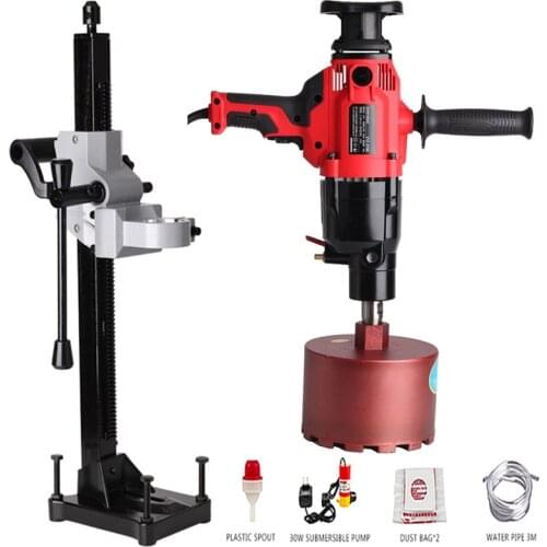 220V Electric Diamond Water Drill Machine 1600r/min Engineering Torque Drilling Machine Mini Hand Drill Power Tool Max.180MM
