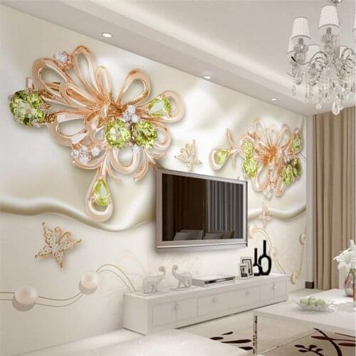 Beibehang Jewelry Silk Diamond Custom photo wallpaper for walls 3 TV background for living room 3d mural wall paper papel mural