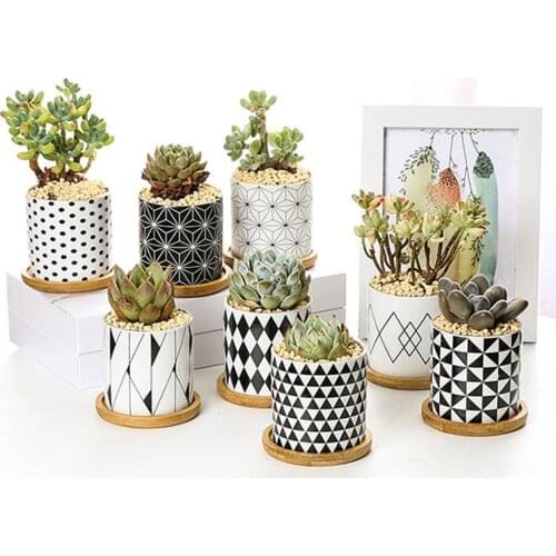 New Ceramic Flower Pot Art Vase Planter Ornaments Home Decor Garden Decoration Bonsai Succulent Pot Plant Pot