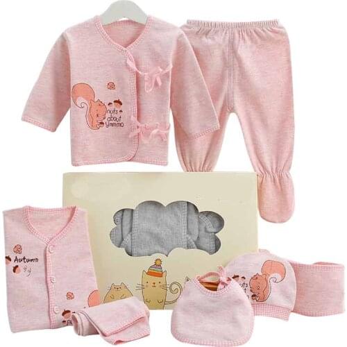 Spring Summer Baby Gift Box Newborn Clothes Set Cotton Newborn Supplies Kids Underwear Wholesale 7pcs /set
