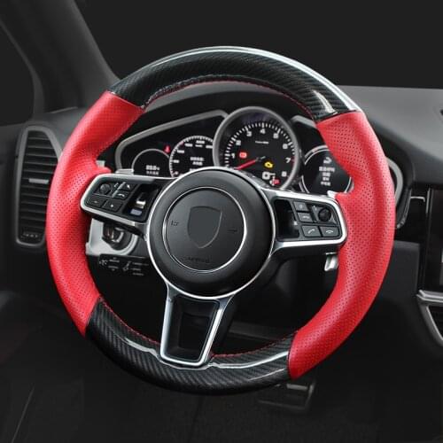 For Porsche Cayenne macan panamera 718 DIY interior modified leather steering wheel cover auto parts