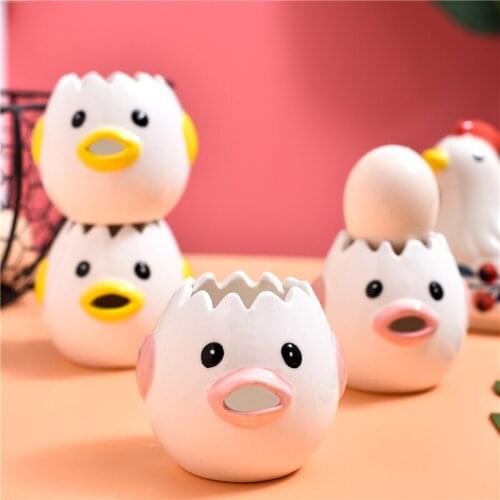 Creative Cute Egg Separator Egg Yolk Separator Kawaii Chick Ceramic Egg Divider Egg Liquid Filter Kitchen Supply Baking Tools