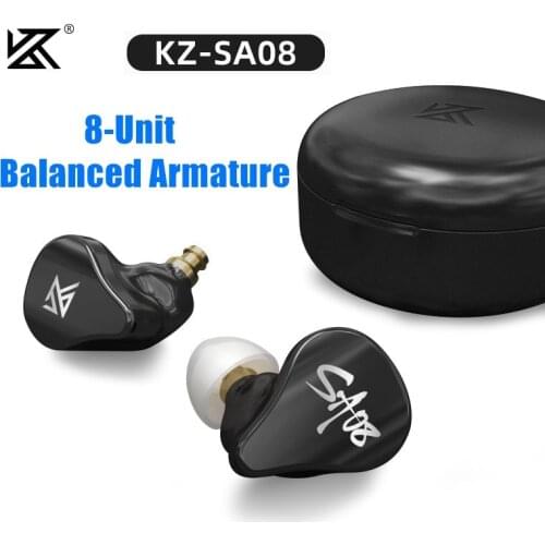 KZ SA08 TWS Bluetooth Earphones 8BA Units True Wireless Game Earbuds Touch Noise Cancelling Sport Headset pk Z1 S2 S1 ZAX ASX