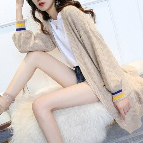 Mazefeng Casual Sweater Women Pure Long Sleeve Cardigan Coat 2020 Autumn Knitted Jumper Cardigan Outerwear Womens Tops Plus Size