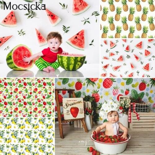 Mocsicka Photography Backdrop Strawberry Lemon Orange Watermelon Fruit Birthday Cake Smash Baby Newborn Photo Studio Background