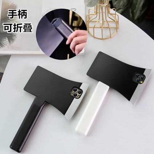 Creative Funny Kitchen Knife Axe Folding Stand Soft Silicone Phone Case for IPhone 12Pro Case 11 XR Xs Max X Shockproof Cover
