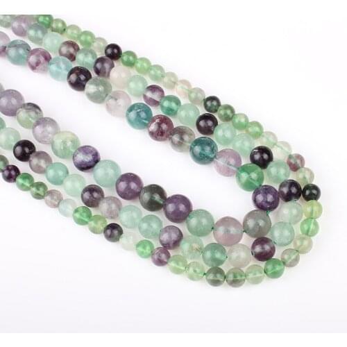 Natural Green Fluorite Powder Beads Round Bead Used For Semi-precious Stones Jewelry DIY Bracelet Necklace Jewelry Accessories