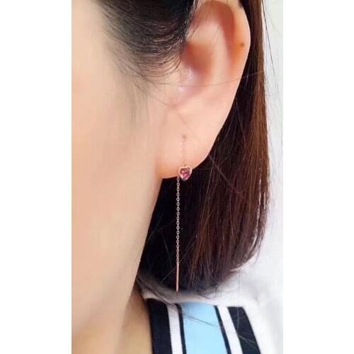 New Arrival Real Natural Natural And Real Tourmaline Earring 925 sterling silver Fine jewelry Tourmaline Earring