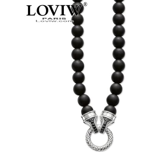 Beads Necklace Obsidian Brand New Strand Fashion Jewelry Style Cross Bijoux punk Gift For party Men & Women Friend