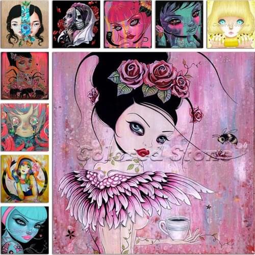 5D Full Square Diamond painting embroidery Cross stitch girl sexy lady angel beauty 3D DIY Round Drill Drawing mosaic L210